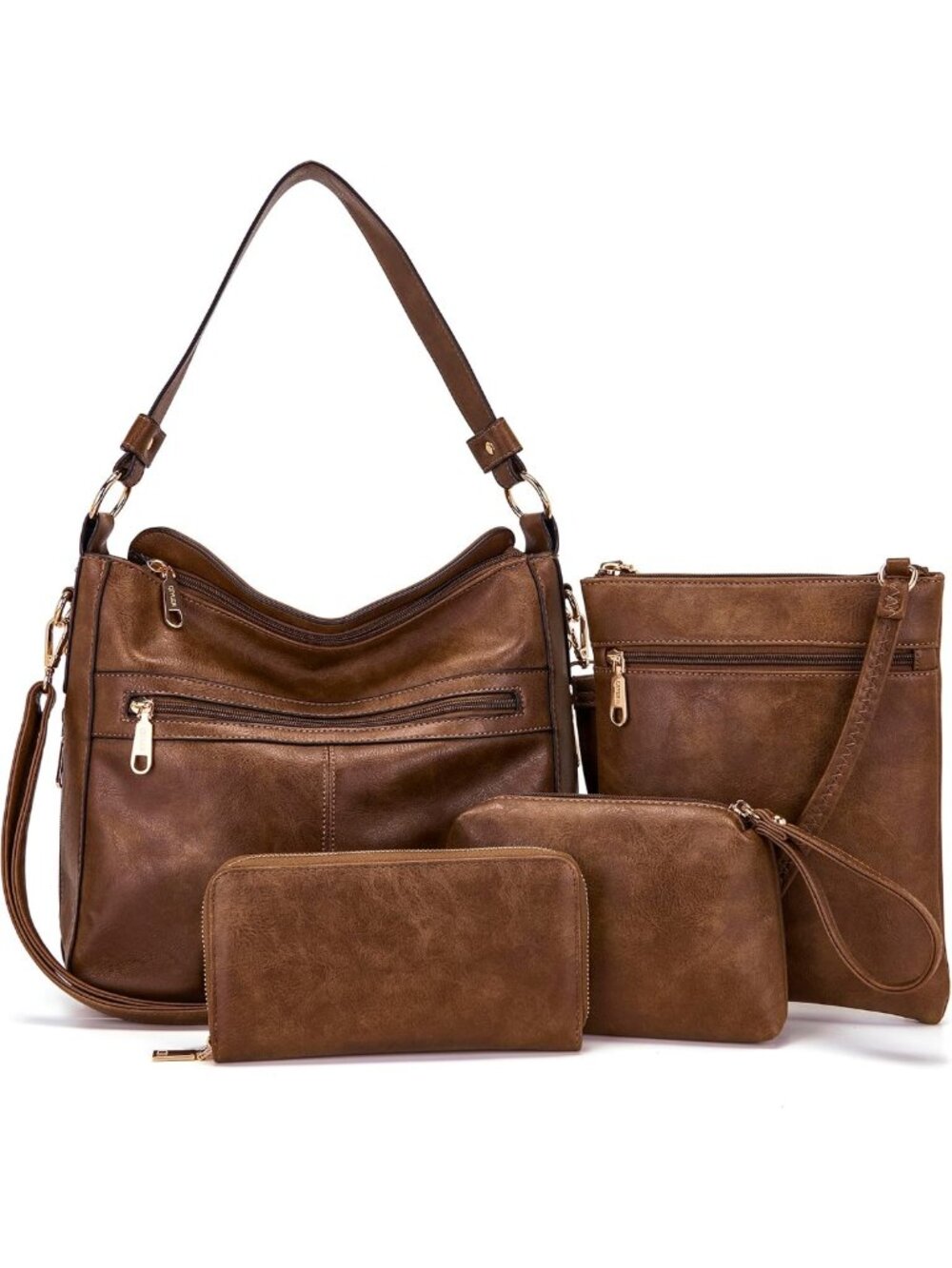 Stylish 4PCS Handbag & Wallet Set for Women | Large Hobo Bag, Chic Purses